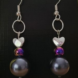 Heartbead Pierced Drop Earrjngs